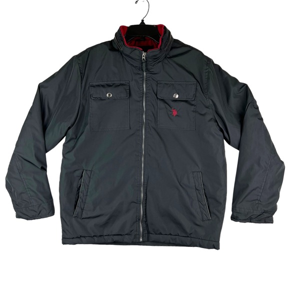 U.S. Polo Assn. Other - U.S. Polo Assn. Hooded Jacket Mens Size L Black Red